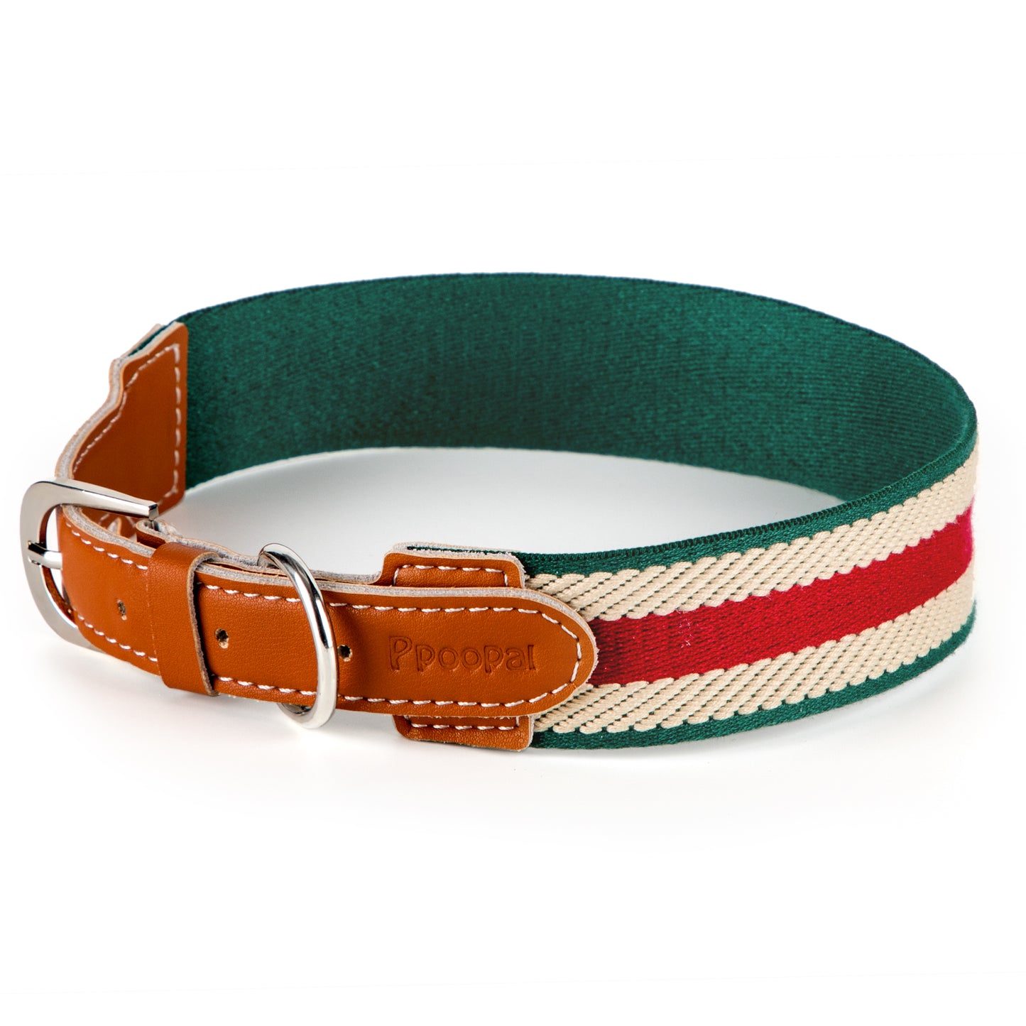 Top-Grain Leather Dog Collar, Adjustable Choke Proof Wider Dog Collars, Dual Stitch Metal D-Ring Buckle