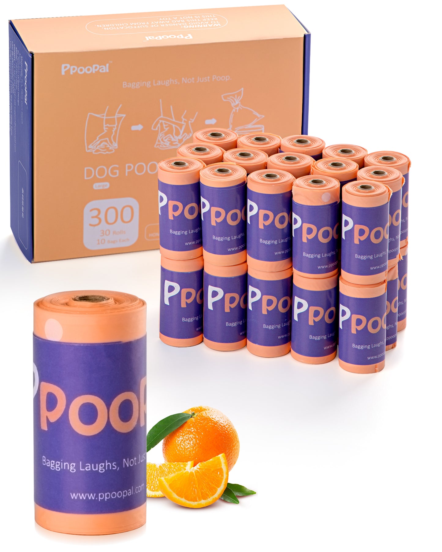 300 Bags-Zero-Plastic 18 µm Dog Poop Bags Rolls, Fully Biodegradable